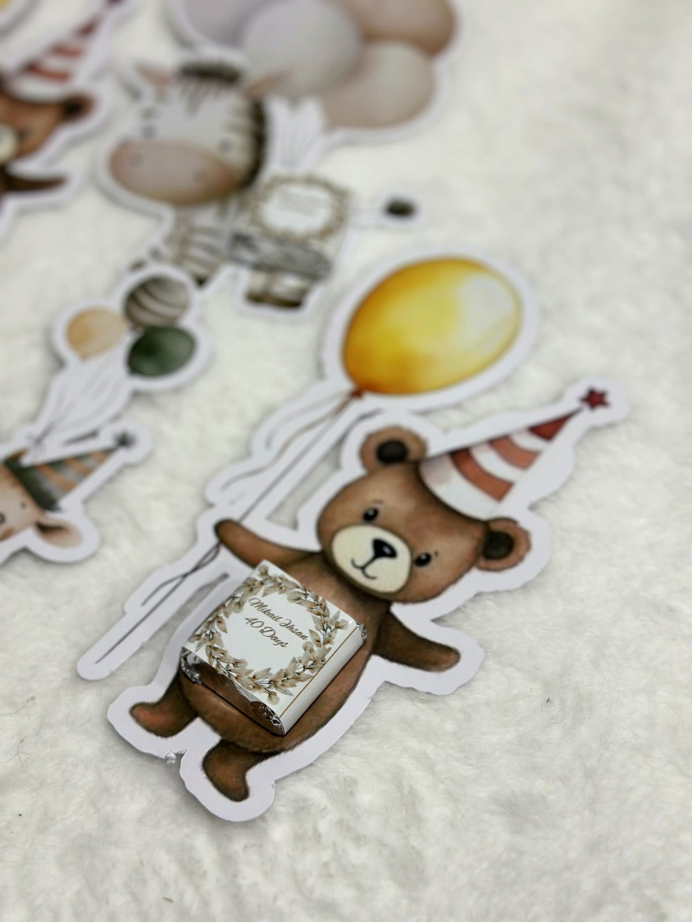 Safari designed Baby Welcome Favor Cards – Personalized Chocolate — Chocoodad Baku