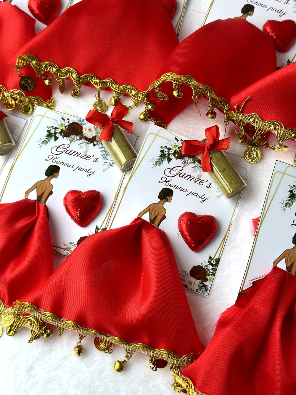 Heart Henna Night Favor Cards – Personalized Chocolate – Design 2 — Chocoodad Baku