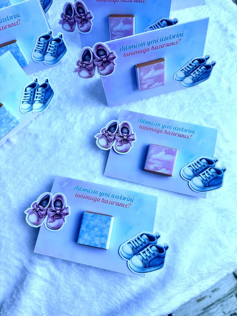 Baby Reveal Party Chocolate Favor Cards – Personalized Chocolate — Chocoodad Baku