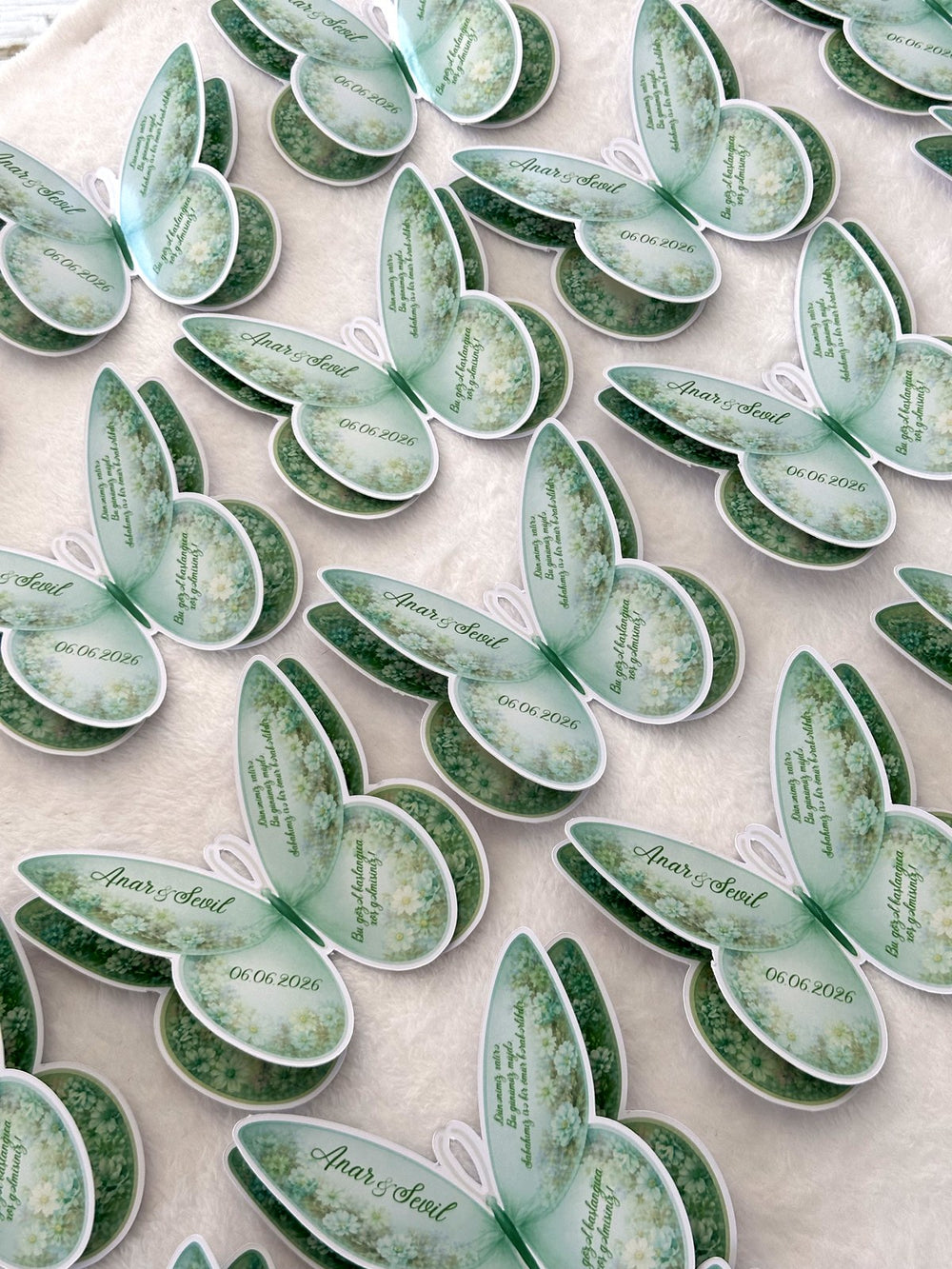 Butterfly Wedding Favor Cards – Personalized Chocolate — Chocoodad Baku