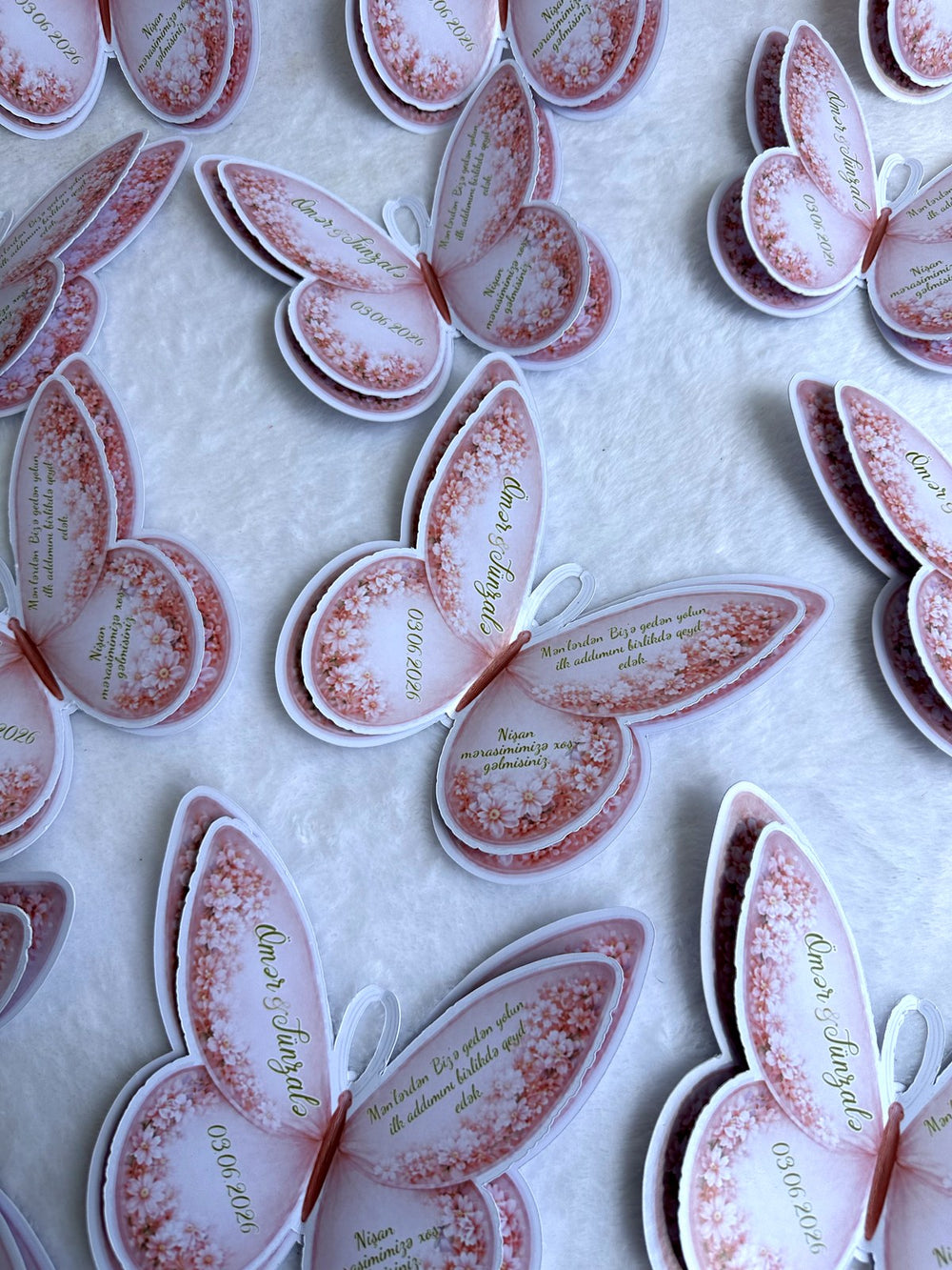 Floral Pink Engagement Favor Cards – Personalized Cards — Chocoodad Baku