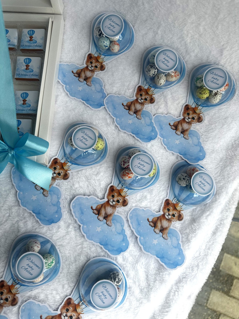 Lion Baby Welcome Favor Cards – Personalized Chocolate — Chocoodad Baku