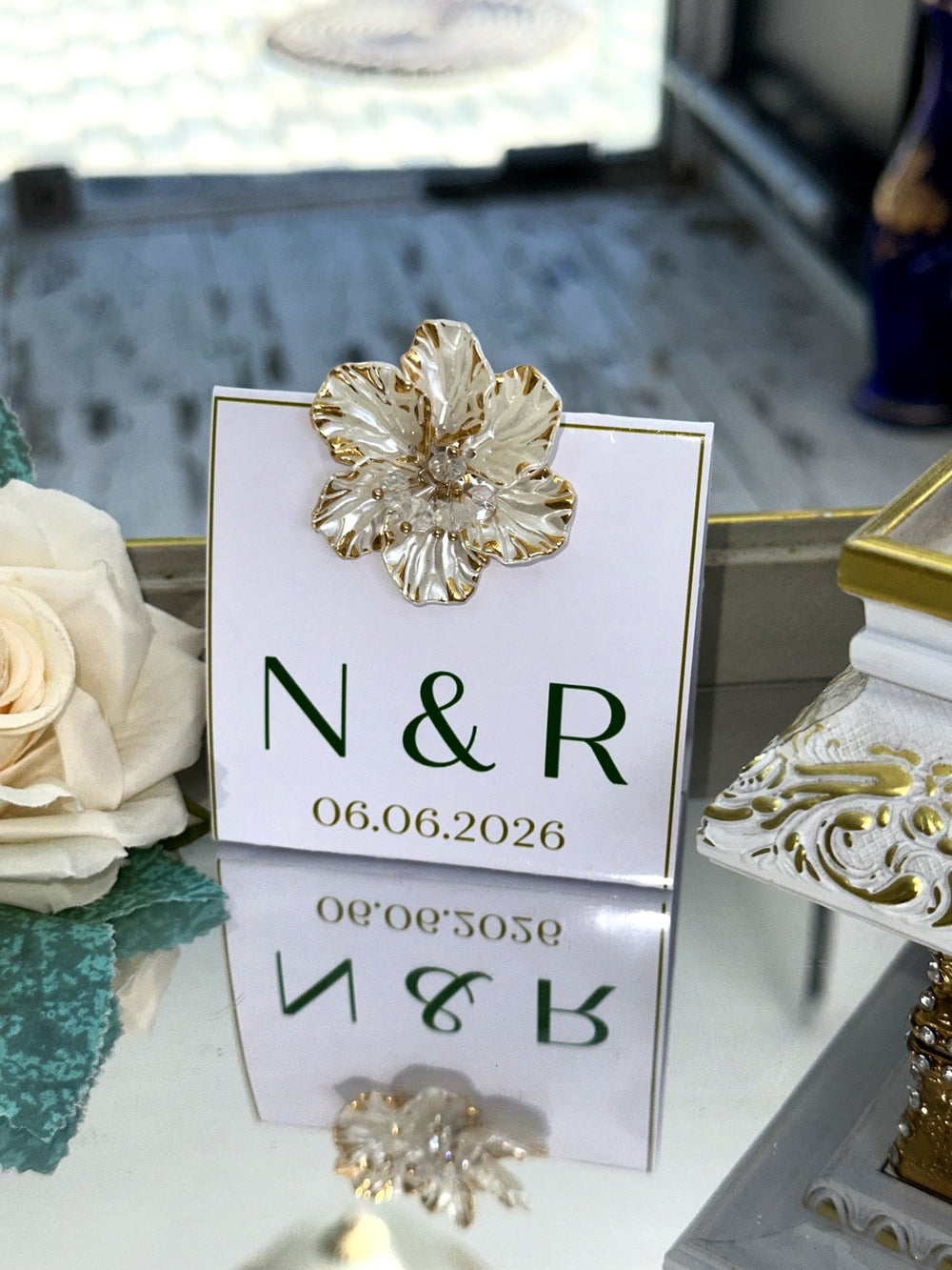 Floral Wedding and Engagement Chocolate Favor Cards – Personalized Chocolate — Chocoodad Baku