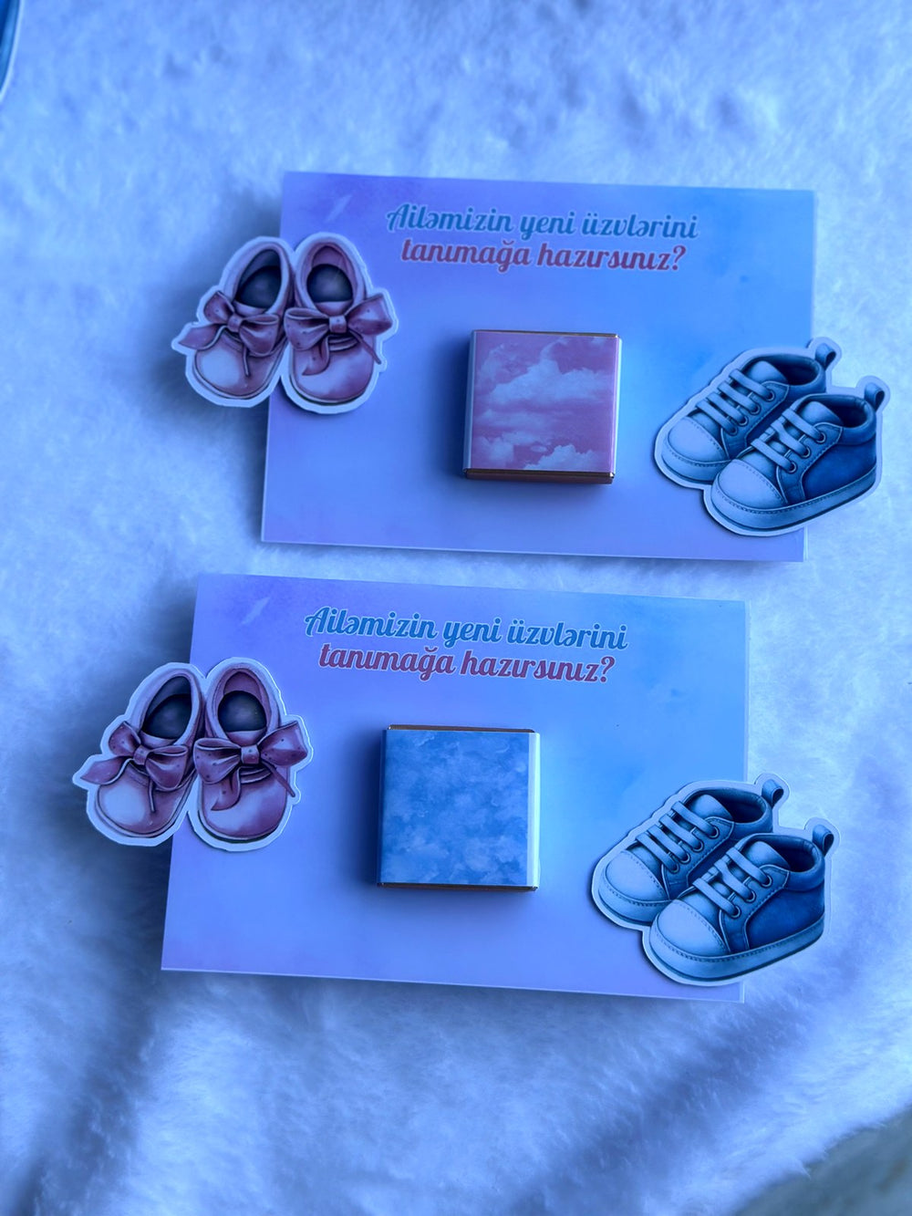 Baby Reveal Party Chocolate Favor Cards – Personalized Chocolate — Chocoodad Baku