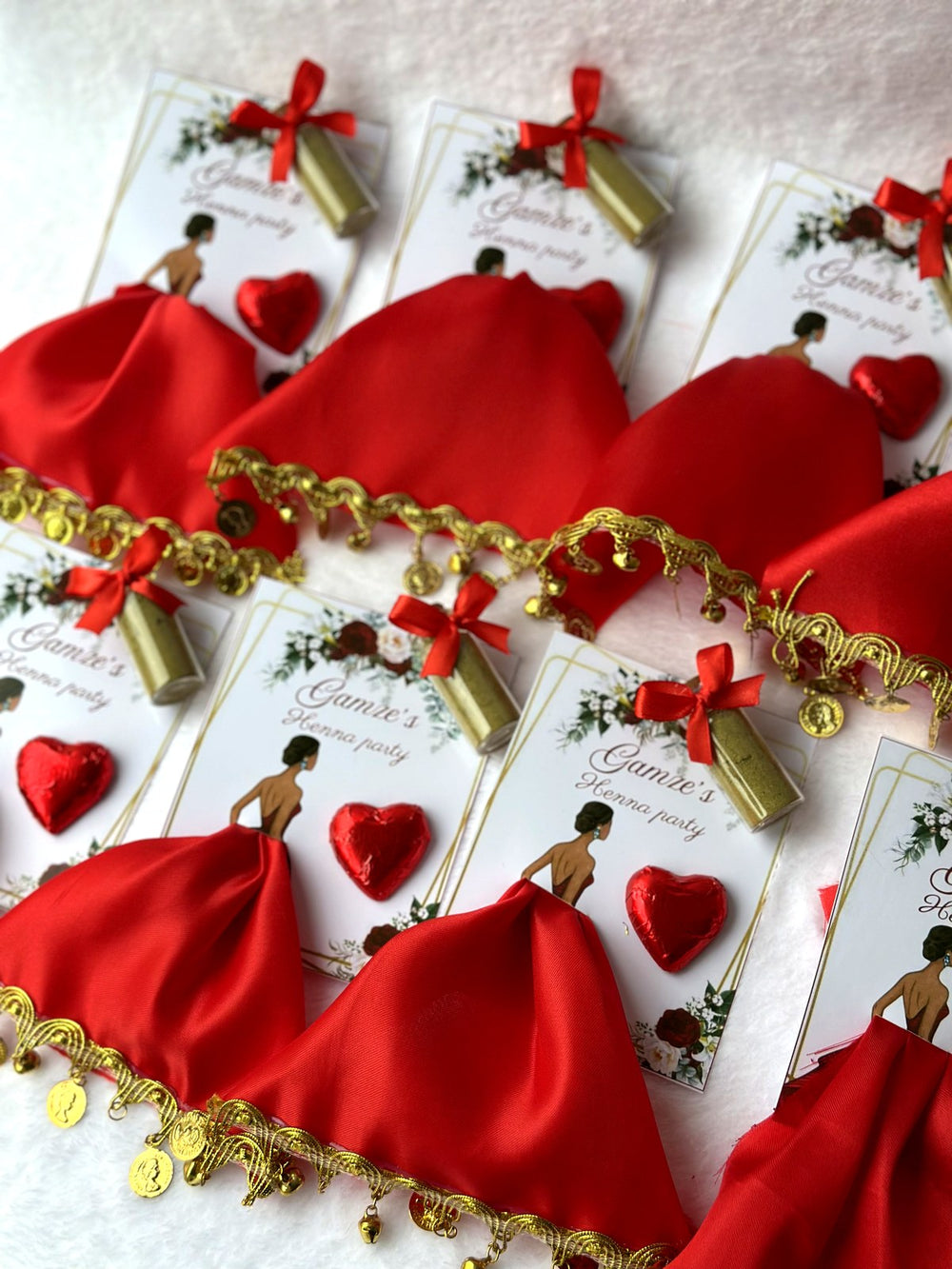 Heart Henna Night Favor Cards – Personalized Chocolate – Design 2 — Chocoodad Baku