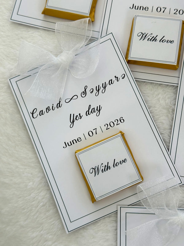 Engagement Favor Cards – Personalized Chocolate – Design 3 — Chocoodad Baku