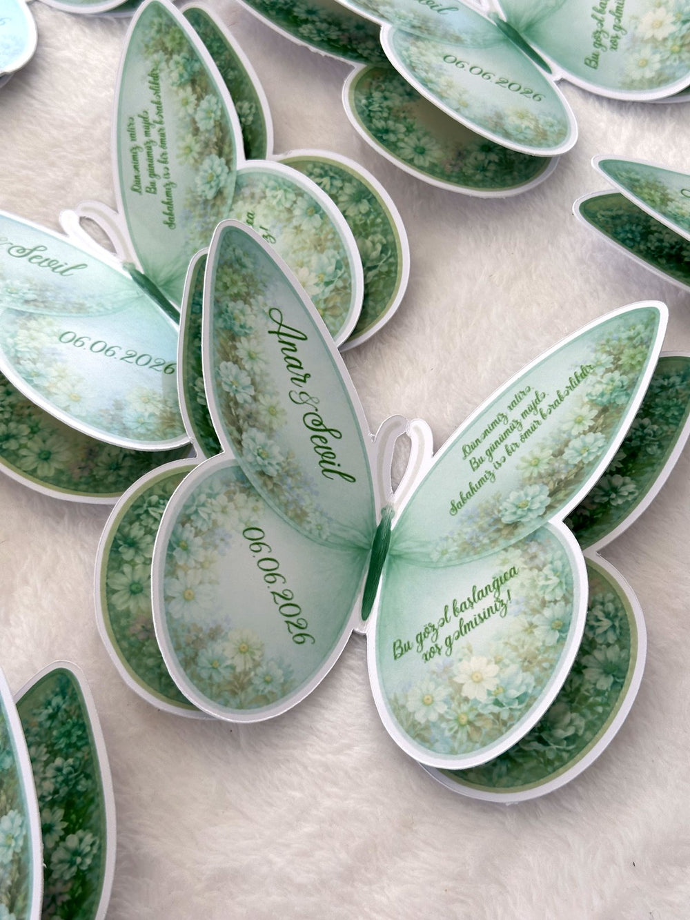 Butterfly Wedding Favor Cards – Personalized Chocolate — Chocoodad Baku
