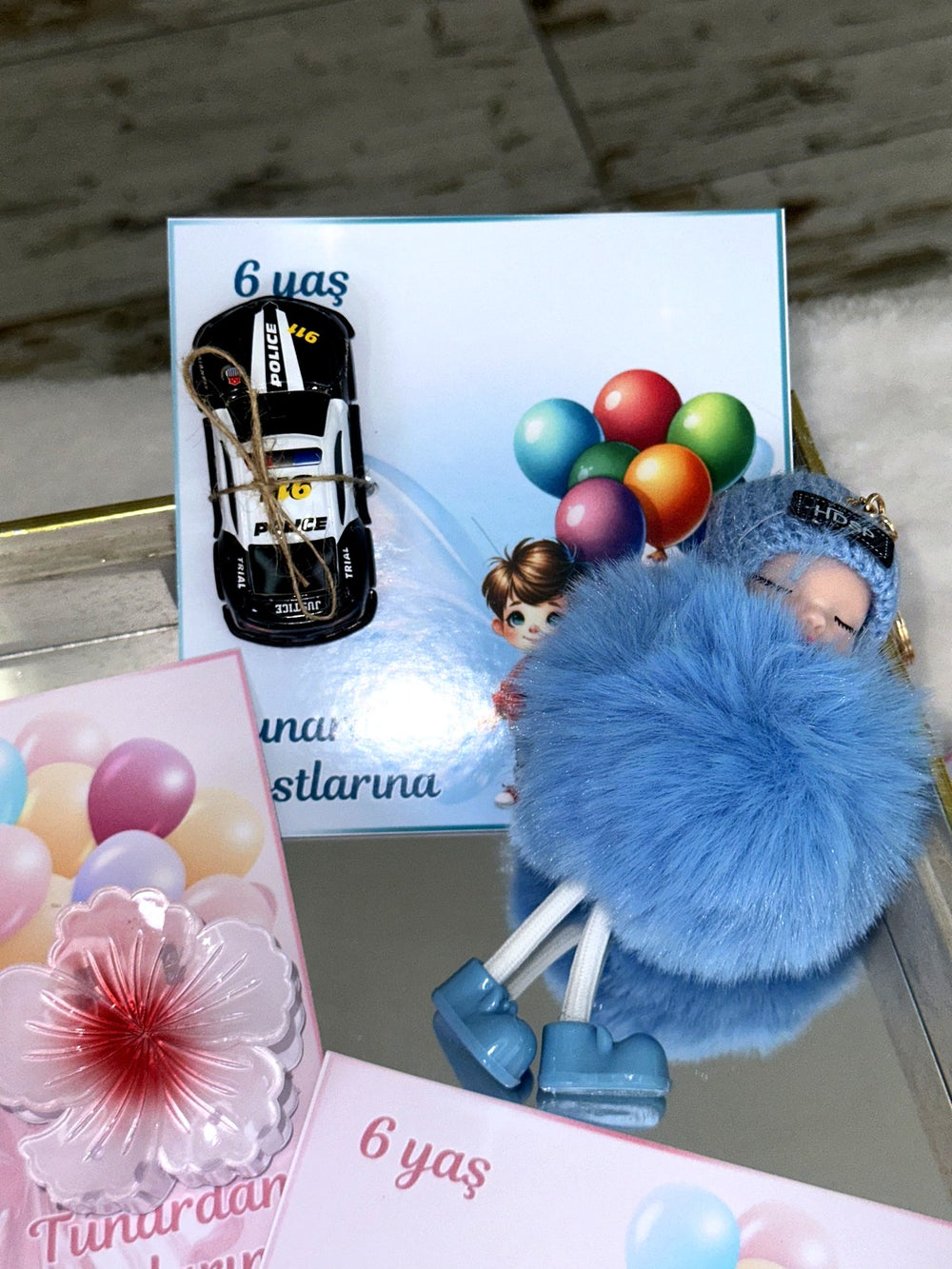 Ballerina & Astronaut & Race Car 6th Birthday Favor Cards with Gifts attached – Personalized Chocolate — Chocoodad Baku