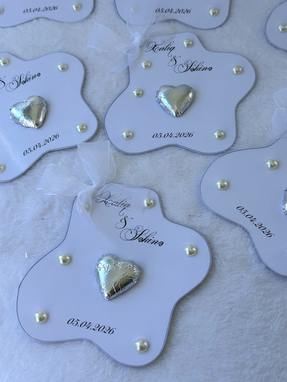 Engagement Chocolate Cards with Pearls – Personalized Engagement Chocolate — Chocoodad Baku