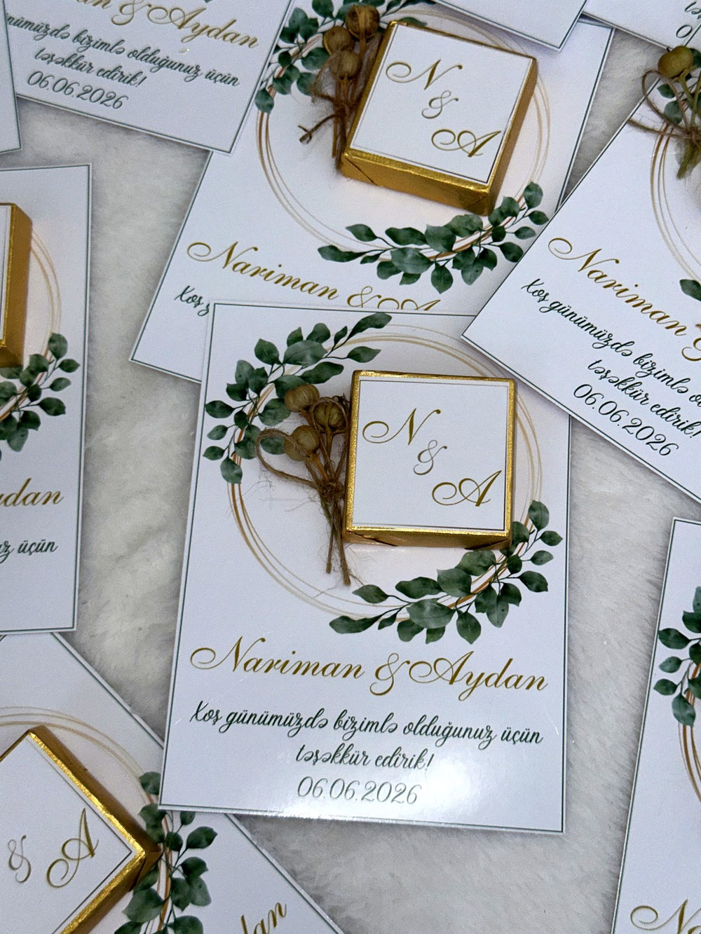 Wedding & Engagement Favor Cards – Personalized Chocolate — Chocoodad Baku