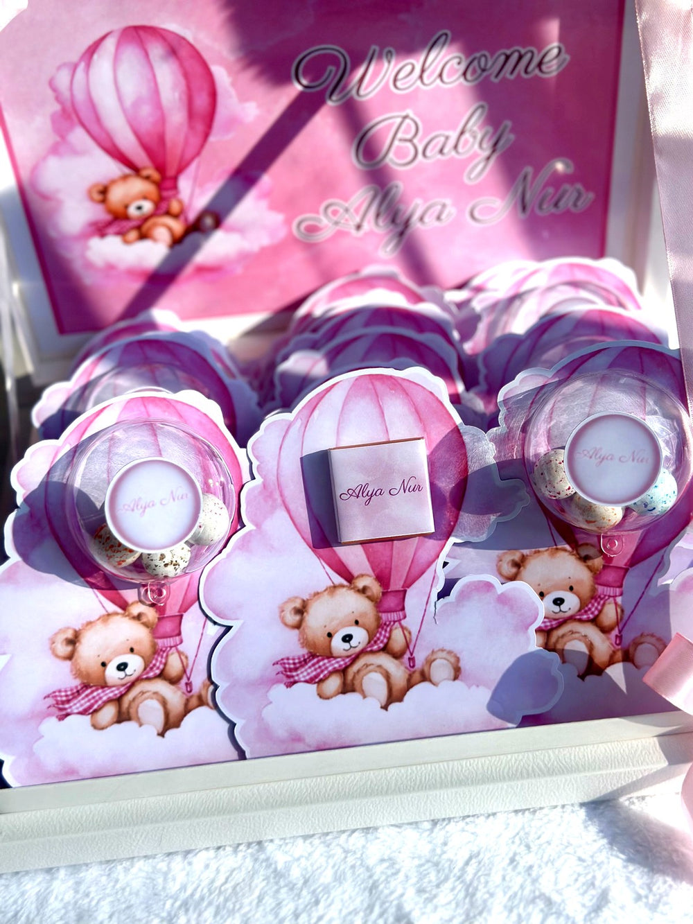 Teddy Bear Baby Welcome (20 Chocolate Cards in Box) — Chocoodad Baku