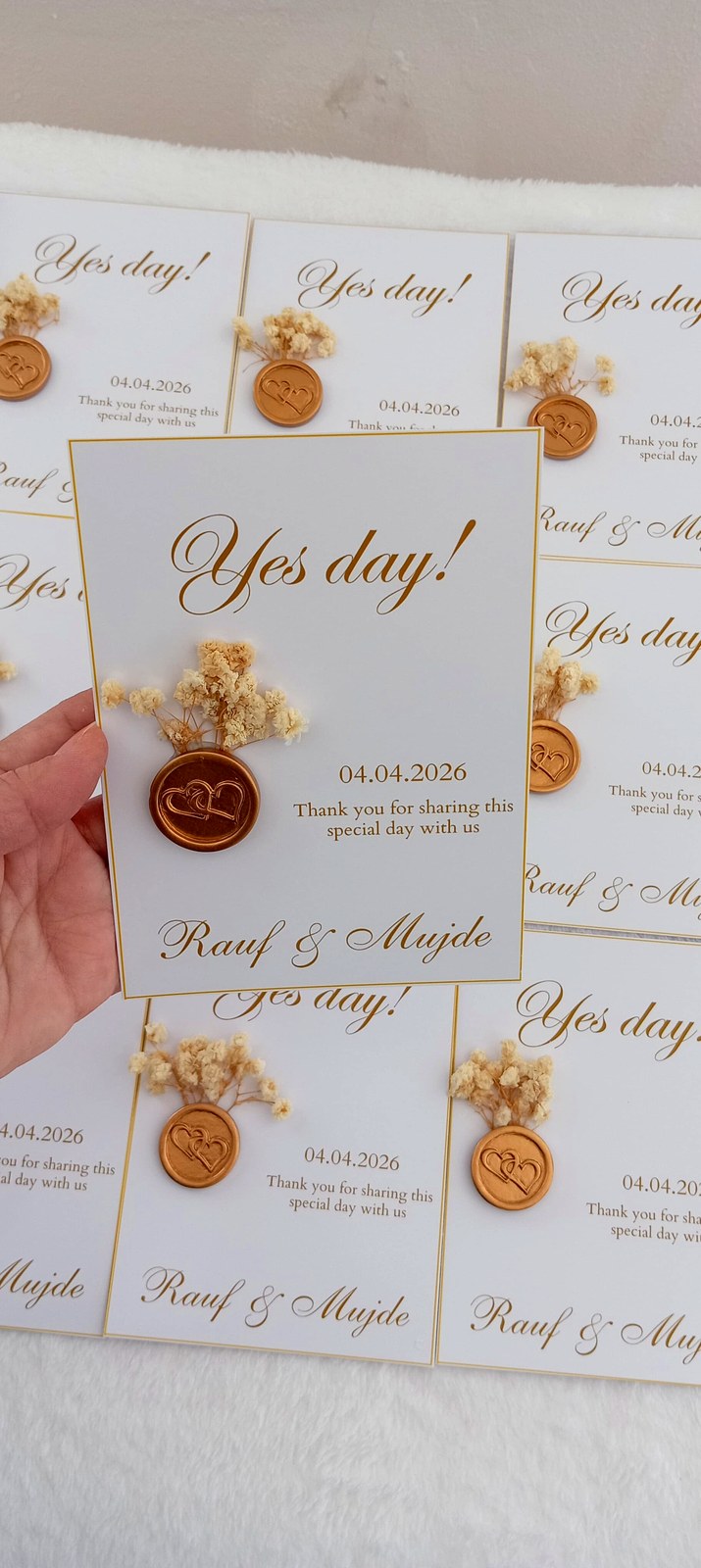 Engagement Cards with Dried Flowers — Chocoodad Baku