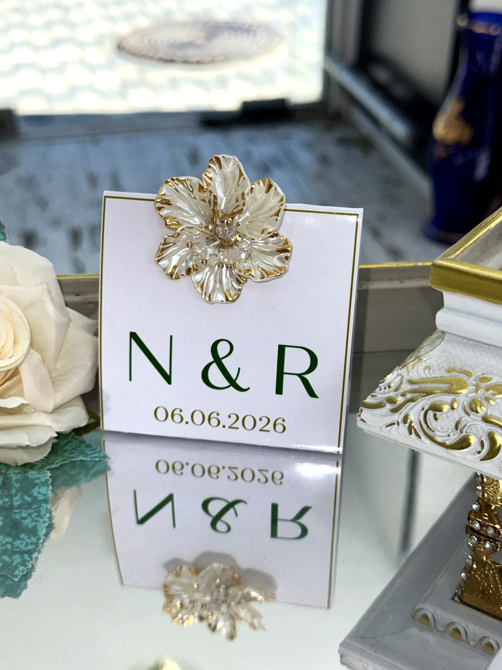 Floral Wedding and Engagement Chocolate Favor Cards – Personalized Chocolate — Chocoodad Baku