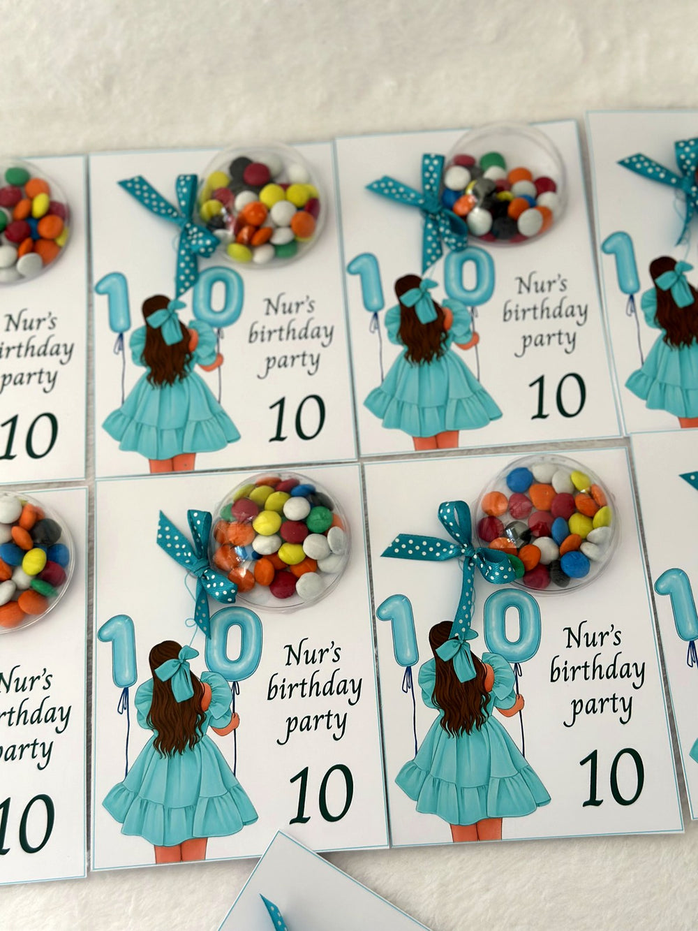 10th Girl Birthday Favor Cards – Personalized Chocolate — Chocoodad Baku