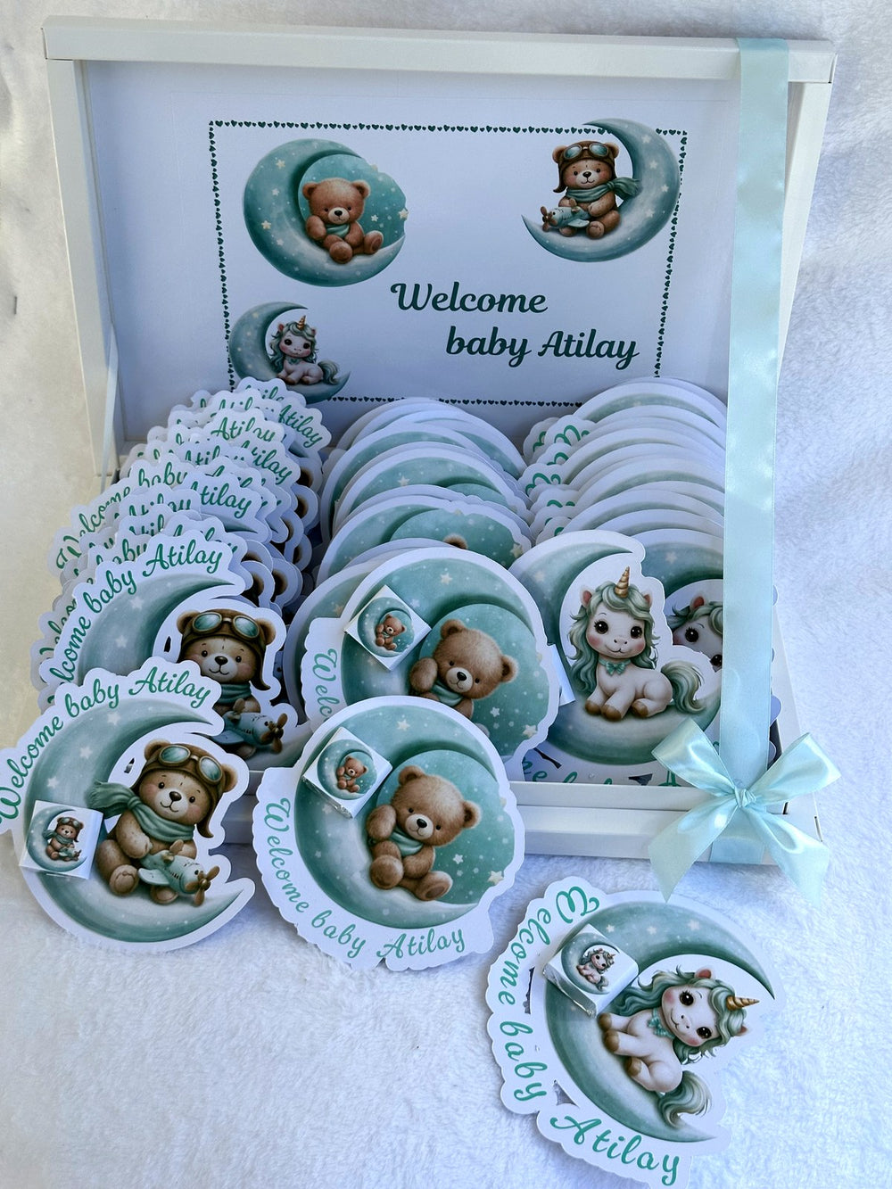 Unicorn Baby Welcome (30 Chocolate Cards in Box) — Chocoodad Baku