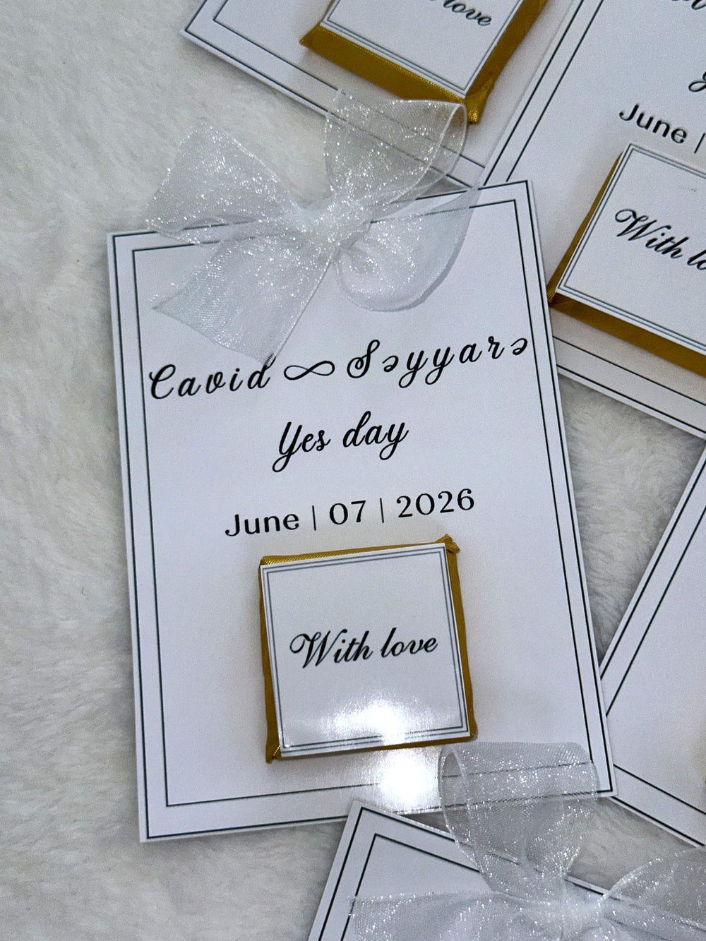 Engagement Favor Cards – Personalized Chocolate – Design 3 — Chocoodad Baku