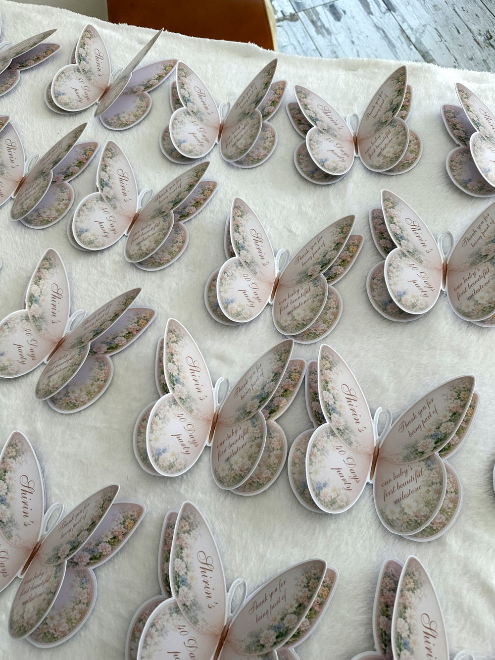 Butterfly Welcome Baby Girl Favor Cards — Chocoodad Baku