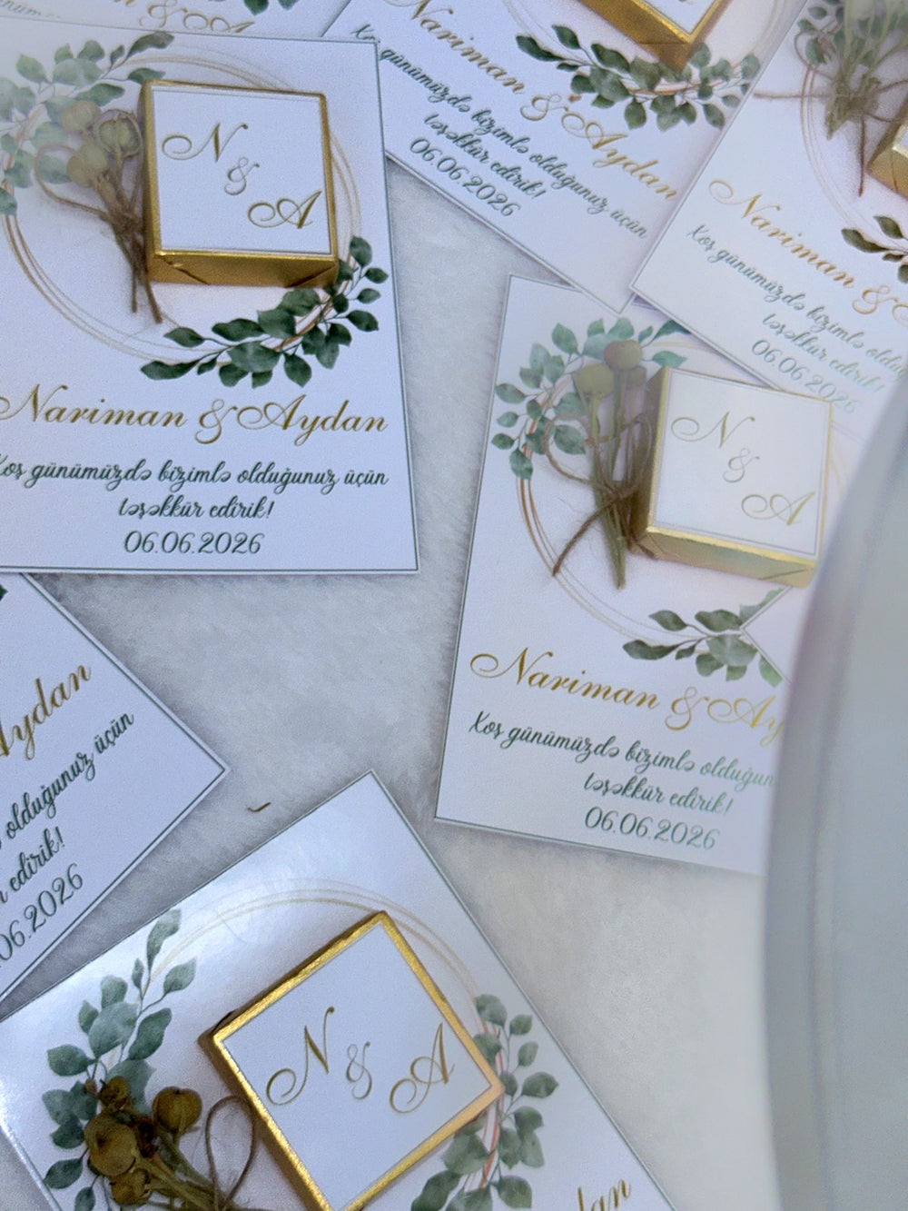 Wedding & Engagement Favor Cards – Personalized Chocolate — Chocoodad Baku