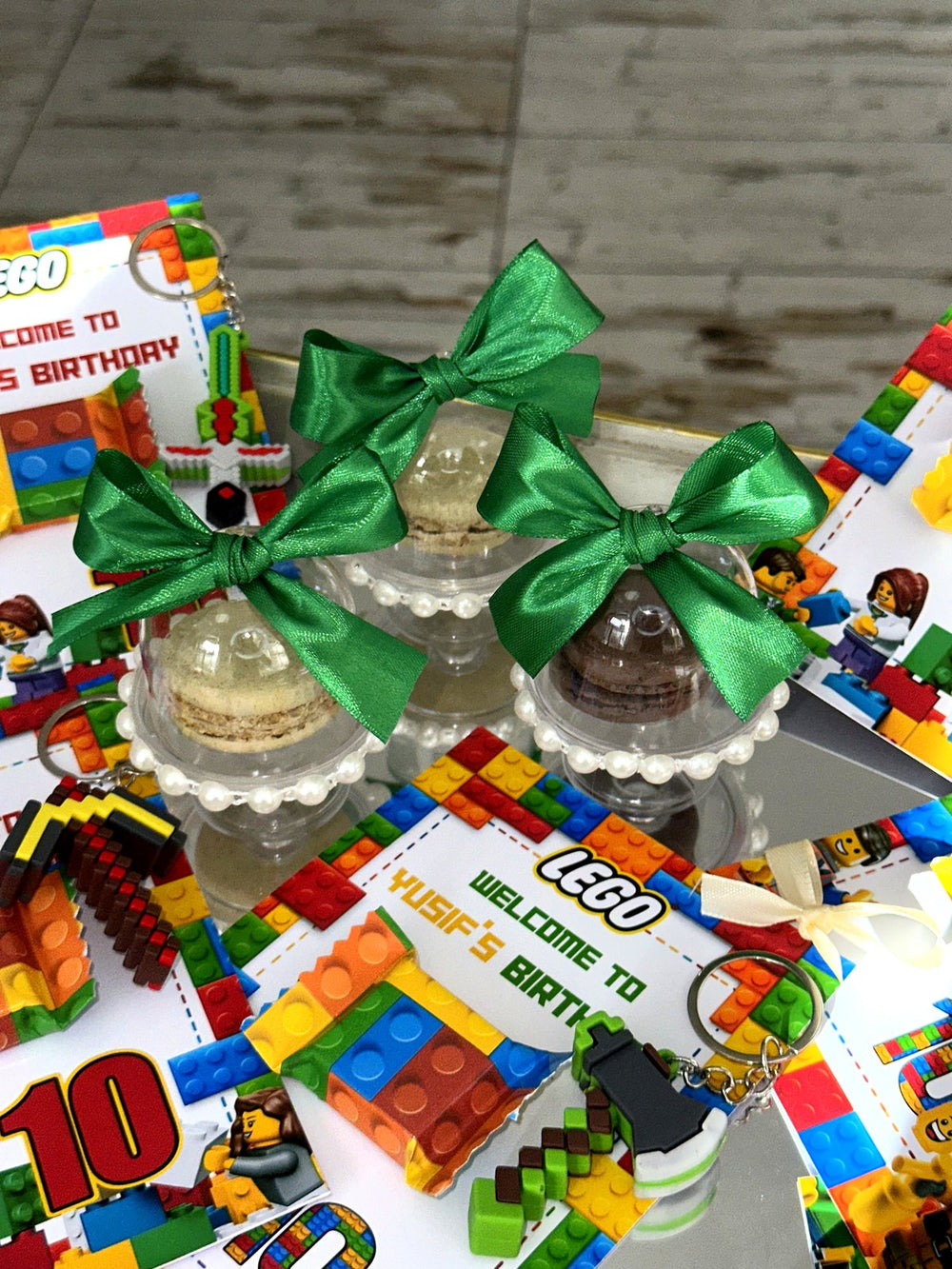 LEGO 10th Birthday Favor Cards with Gifts attached – Personalized Chocolate — Chocoodad Baku