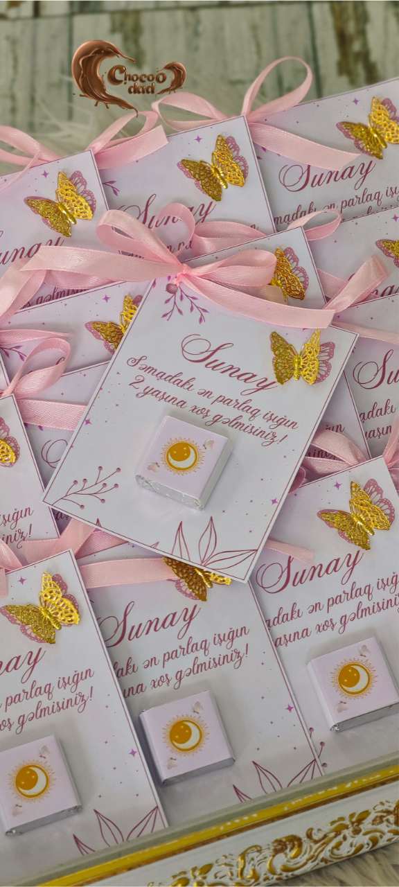 Welcome to the 2nd birthday of the brightest star from the sky | 2nd Birthday Party Chocolate cards