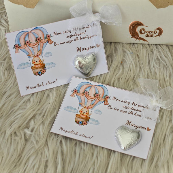 I’ve Been Here 40 Days! Custom Chocolate Cards for Baby’s Special Day Celebration