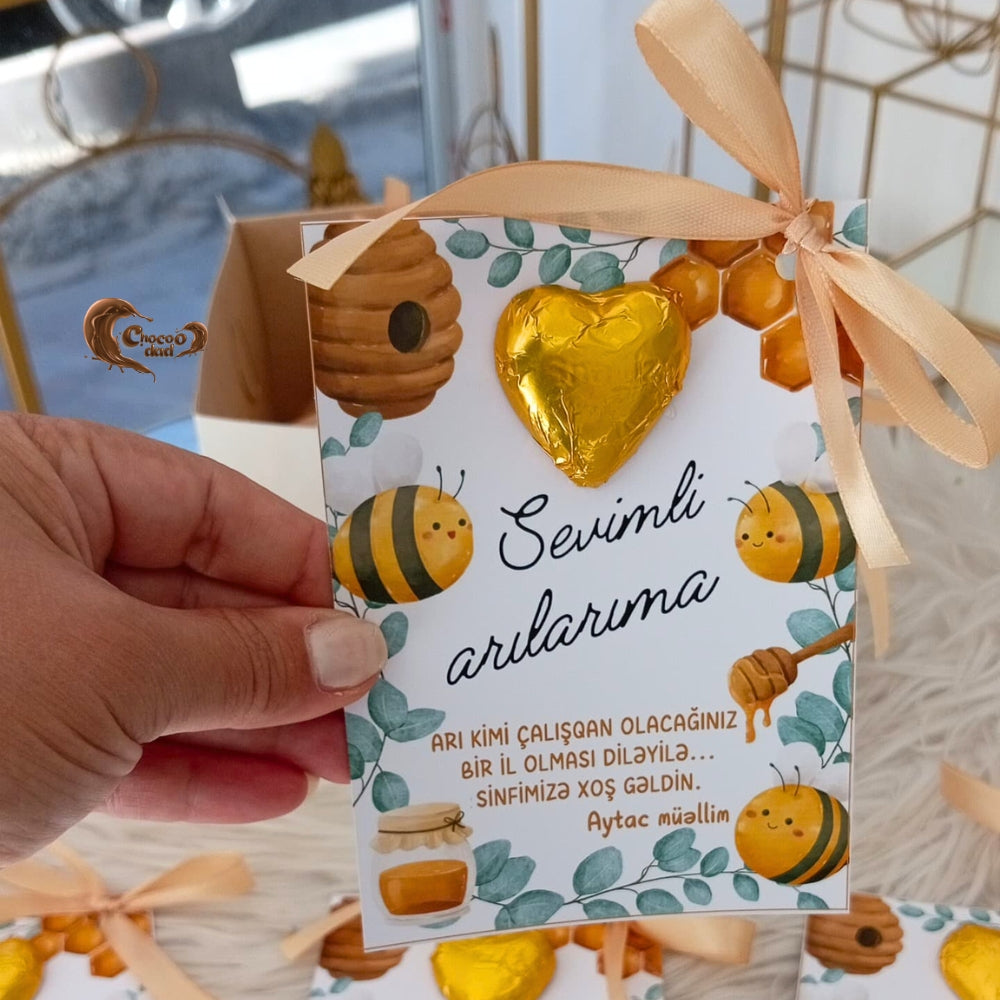 "For My Sweet Bees" Chocolate Cards for Kindergarten & School Students