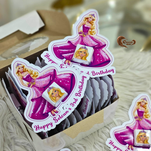 Barbie Doll Design Chocolate Cards for Birthday Parties