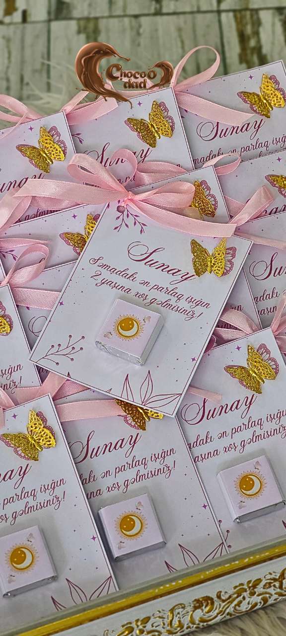 Welcome to the 2nd birthday of the brightest star from the sky | 2nd Birthday Party Chocolate cards