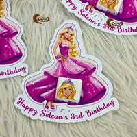 Barbie Doll Design Chocolate Cards for Birthday Parties
