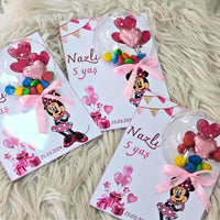 Minnie Mouse-Themed Chocolate Cards for a 5th Birthday Party