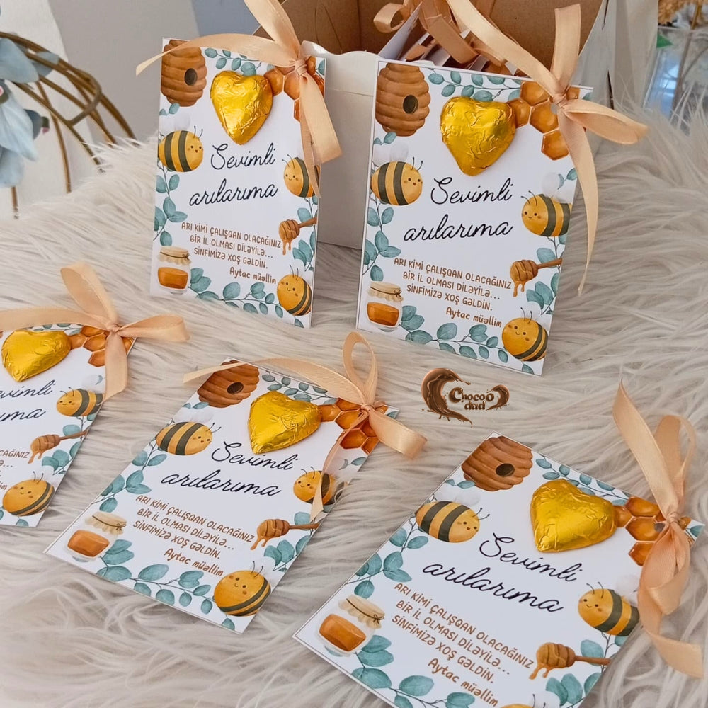 "For My Sweet Bees" Chocolate Cards for Kindergarten & School Students