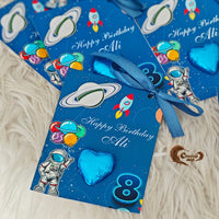 Blue Space & Astronaut-Themed Chocolate Cards for Ali’s 8th Birthday