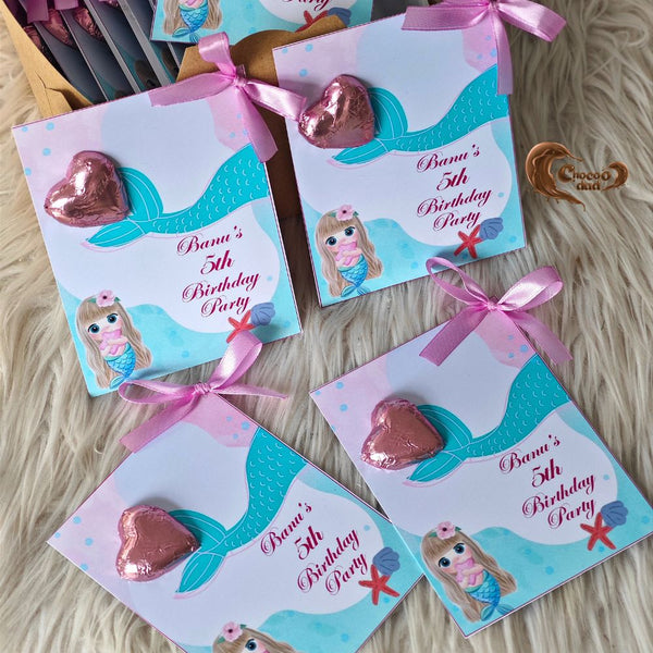 Disney Princess Ariel – Chocolate Cards for a 5-Year-Old Girl's Birthday