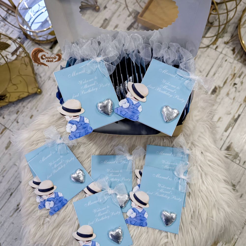 "Welcome to Our Family" Baby Boy Chocolate Cards