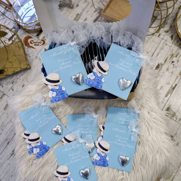 "Welcome to Our Family" Baby Boy Chocolate Cards