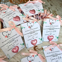 We Are Getting Engaged - Pink Engagement and Wedding Day Chocolate Cards