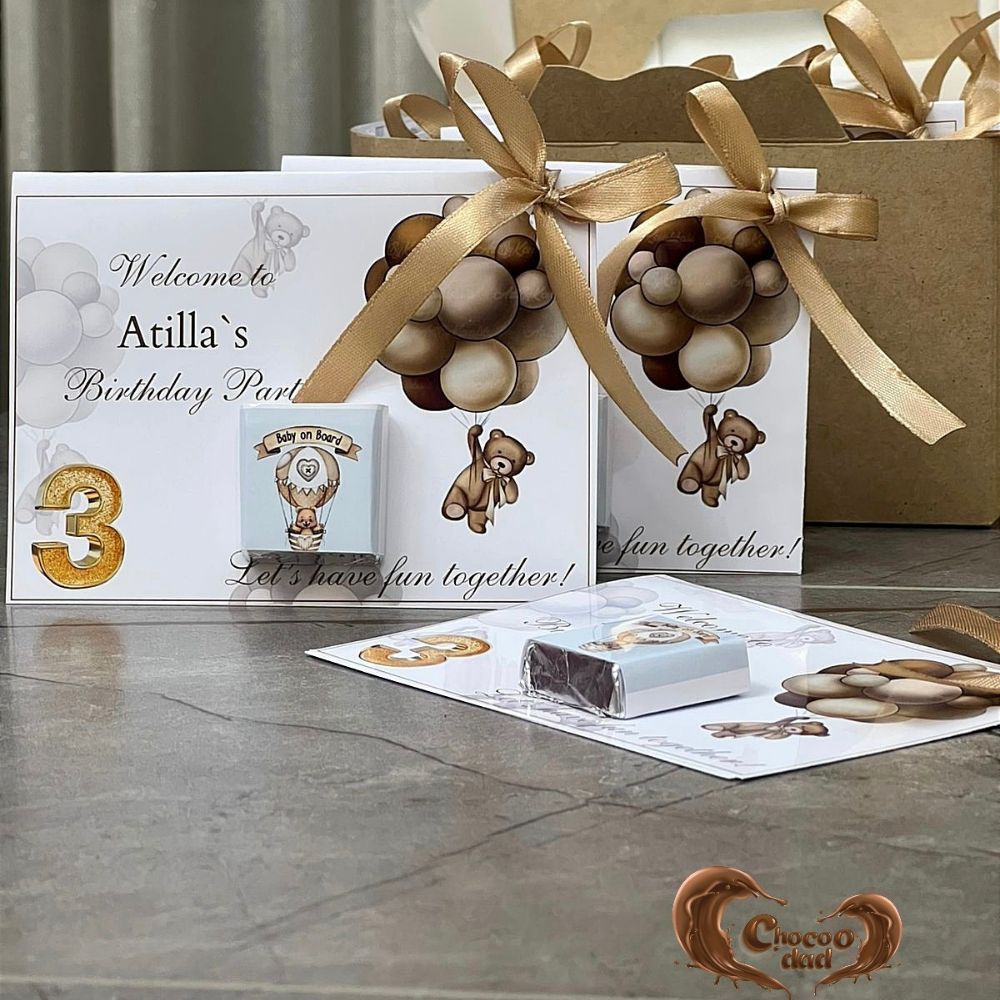 Adorably designed with a cute bear theme, perfect for celebrating Atilla’s 3rd birthday. 
