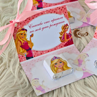 🎀 Barbie Doll-Themed Chocolate Cards for Birthday Parties
