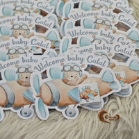 Celebrate the joyous occasion of a baby shower with these adorable Airballoon Teddy Bear Design Cut-Out Chocolate Cards. These charming treats are sure to add a fun and sweet touch to your celebration