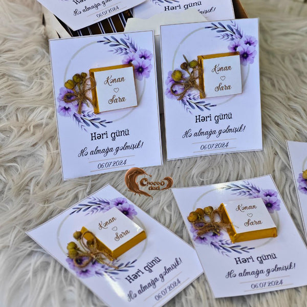Celebrate this special moment with these delightful chocolate cards that add a sweet and personalized touch to your engagement or proposal day celebration.