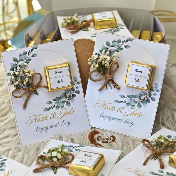 Celebrate your engagement day with these beautifully designed chocolates that will leave your guests with sweet memories of your special occasion! 