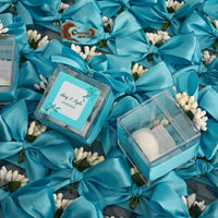 Celebrate your engagement or wedding day with elegant dragee chocolate favors, beautifully presented in transparent boxes. These custom-designed favors are tailored to match your special occasion and personalized with your name and event details.