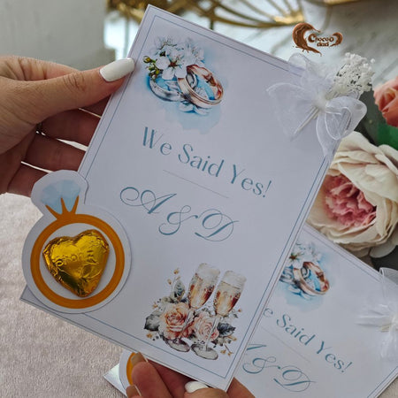 "Biz hə dedik" nikah və nişan üçün şokolad kartları