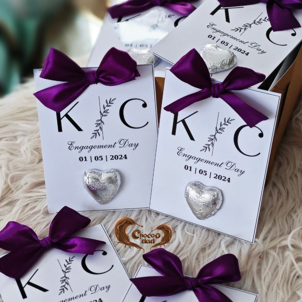 Custom Designed Engagement Chocolate Cards