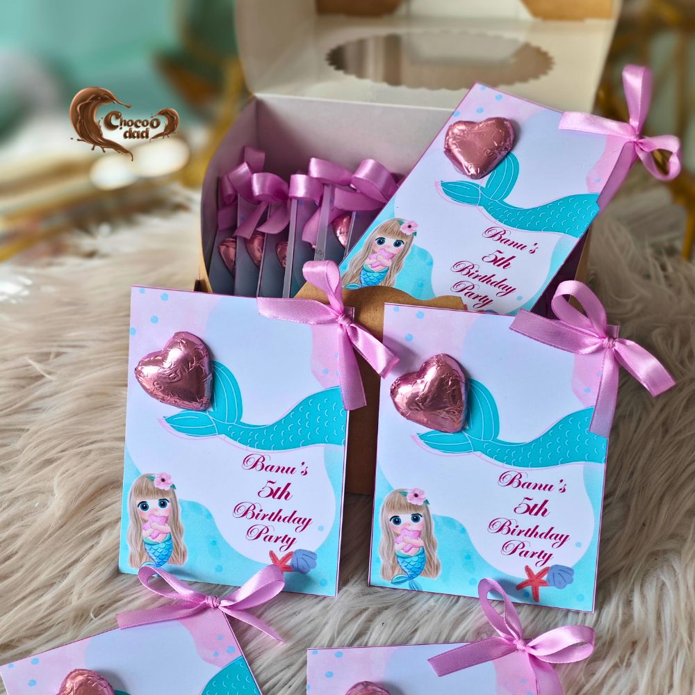Disney Princess Ariel – Chocolate Cards for a 5-Year-Old Girl's Birthday