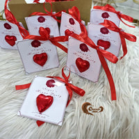 Elegant Heart Design: Shaped as beautiful red hearts to symbolize love and joy on your special day.
Premium Quality: Made with rich and creamy Belgian milk chocolate, ensuring a delicious treat.