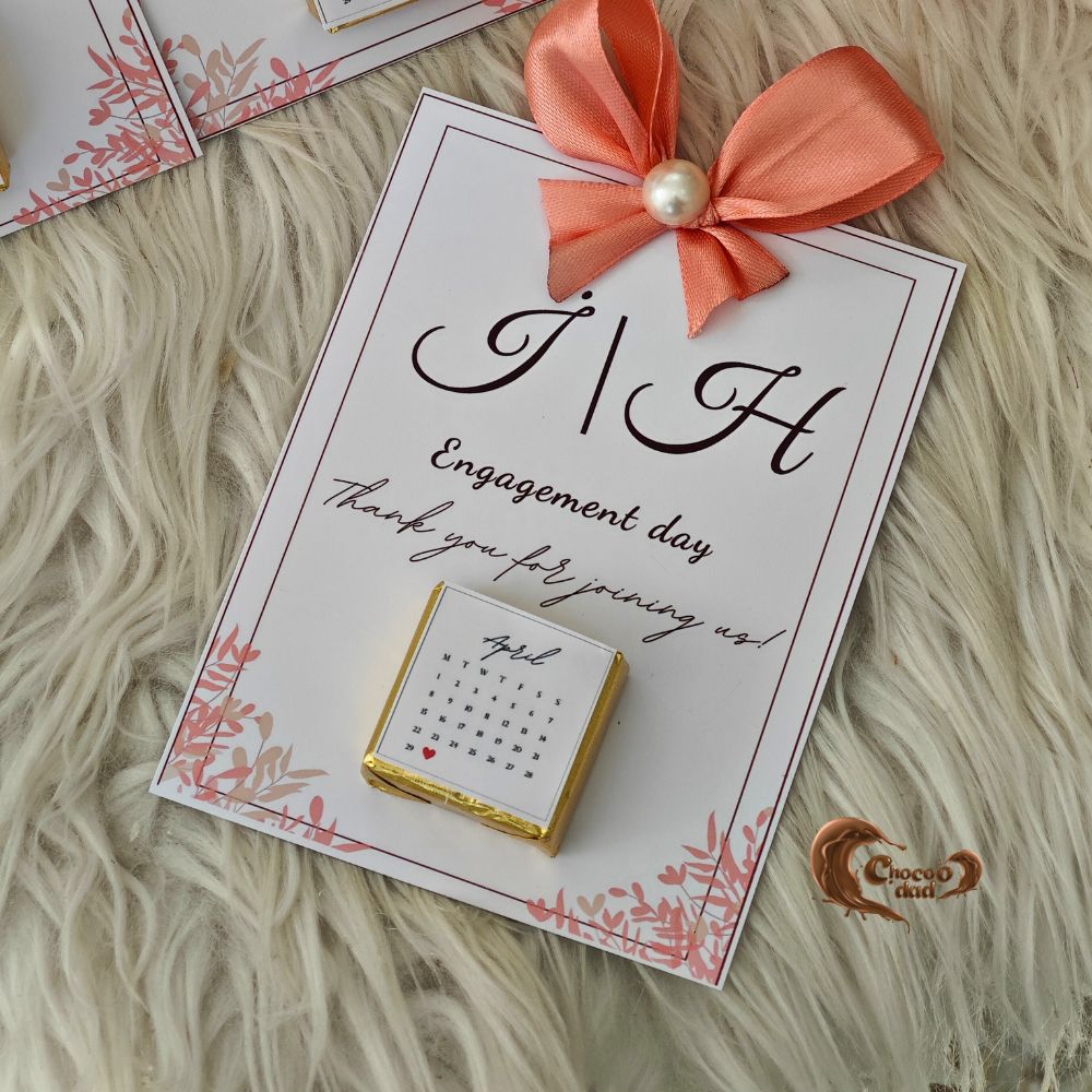 "Engagement Date Calendar Chocolate Cards"