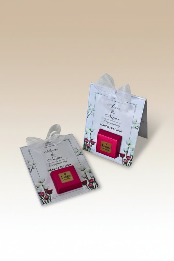 💍 Engagement Day – Thank You Chocolate Cards for the Bride and Groom
