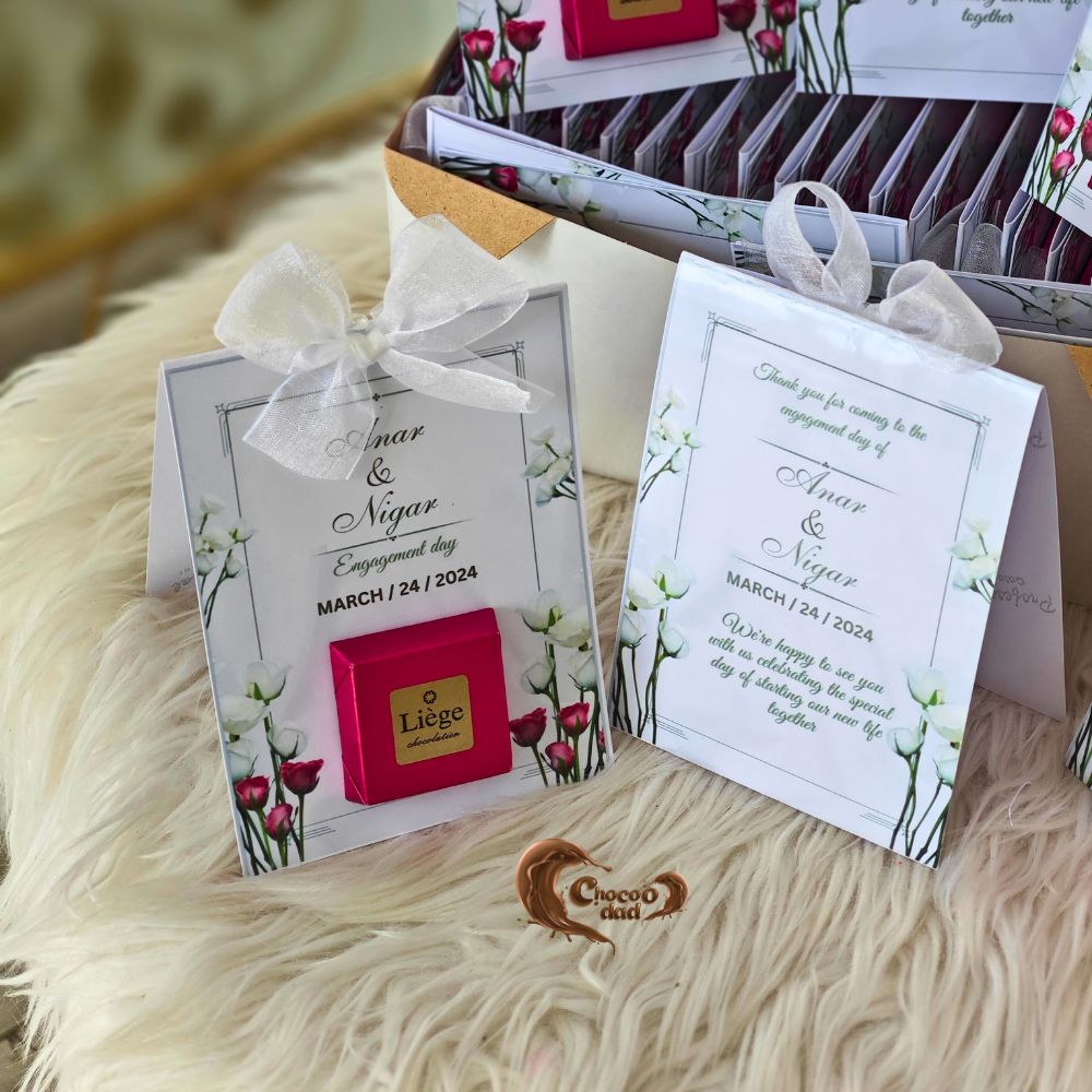 Express your gratitude in the sweetest way possible with our Thank You chocolate cards, designed exclusively for the bride and groom on their Engagement Day