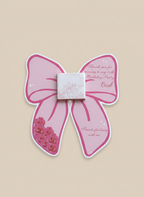 Pink Bow Birthday Favors, Custom 3D Ribbon Treat Cards, Personalized Girls Party Chocolates, Çiçək 10th Birthday Keepsakes, Coquette Aesthetic Party Gifts, School Birthday Distribution Ideas, Elegant Floral Party Favors.